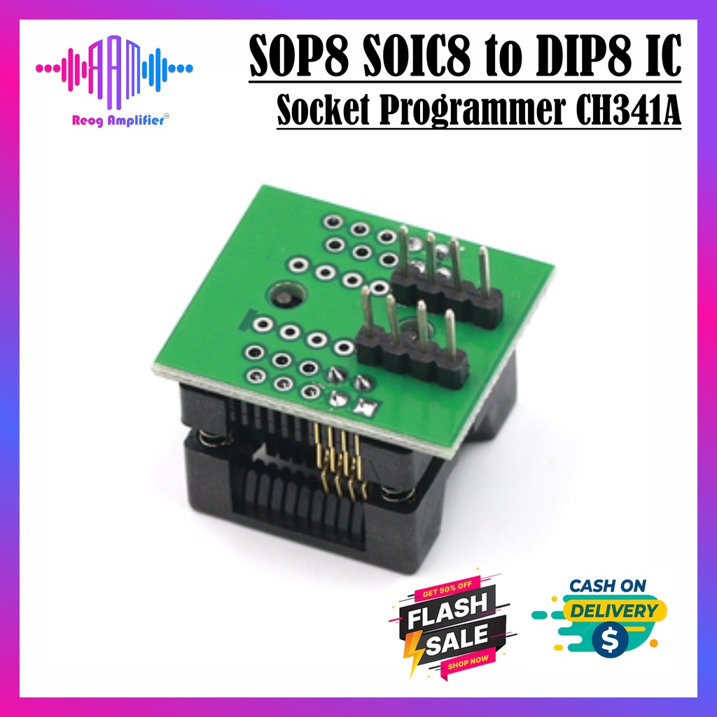 Jual SOP8 SOIC8 To DIP8 IC Socket Programmer CH341A Adapter Converter