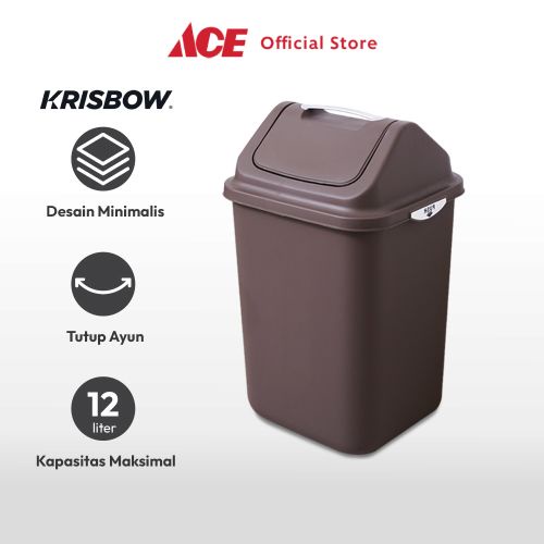 Jual Ace Krisbow Ltr Tempat Sampah Plastik Cokelat Tua Tong Sampah