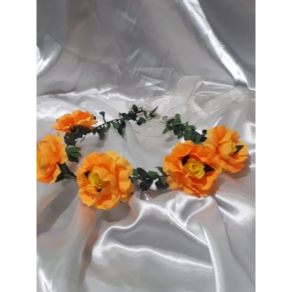 Jual Flower Crown Bunga Besar Suyok Seruni Bando Mahkota Bunga Kawat