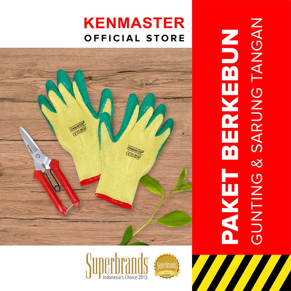 Jual Kenmaster Paket Hemat Berkebun Sarung Tangan Latex Gunting