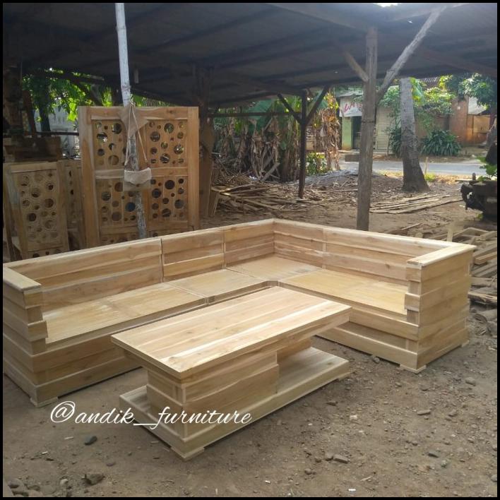 Jual Kursi Tamu Minimalis Box Kursi Sudut Minimalis Kayu Jati Asli