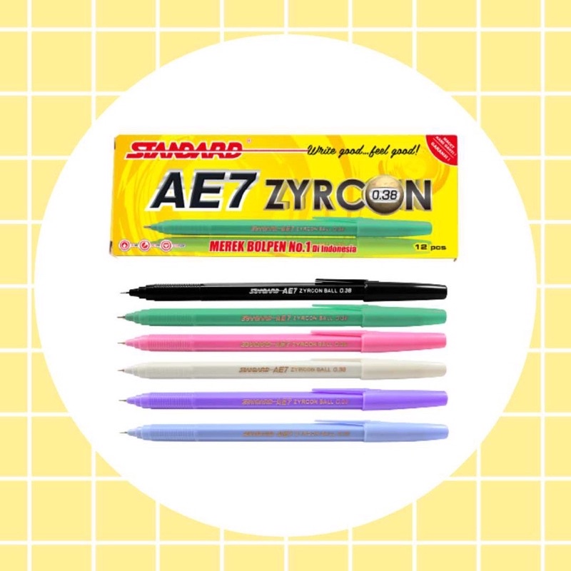 Jual Pcs Pen Standard Ae Zyrcon Pastel Color Pulpen Standard Ae