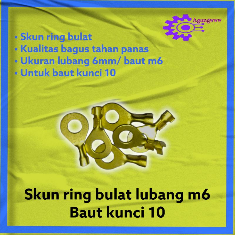 Jual Skun Ring Bulat M6 Baut 10 Shopee Indonesia