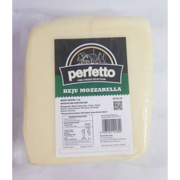 Jual Keju Mozzarella Cheese Perfetto Kg Repack Keju Mozarela Murah