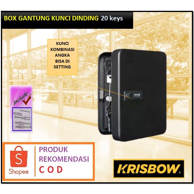 Jual Original Key Box Krisbow Kotak Kunci Besi Dinding Key Box