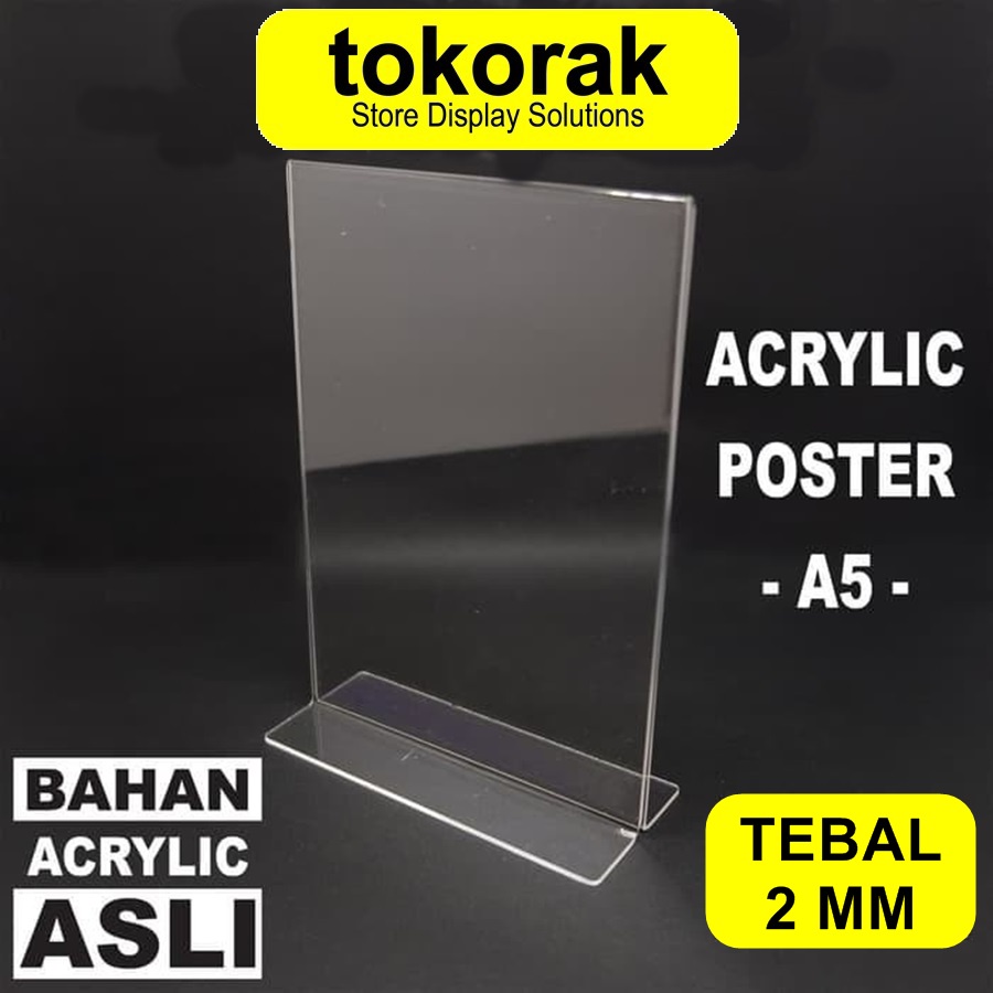 Jual ACRYLIC POSTER A5 AKRILIK TENT CARD MENU BROSUR DISPLAY