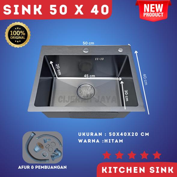 Jual PAKET KITCHEN SINK 5040 BAK CUCI PIRING STAINLESS MINIMALIS SUS