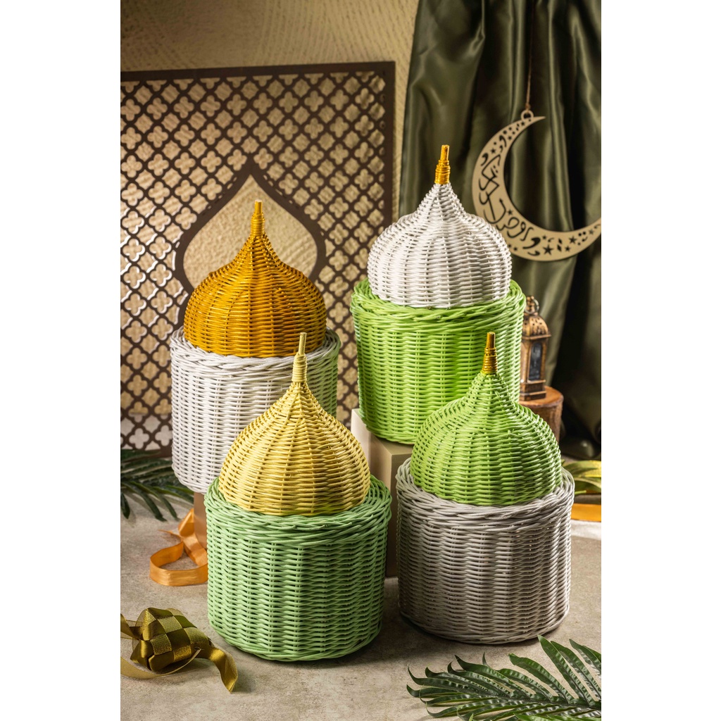 Jual Rotan Masjid Bulat Hampers Lebaran Wadah Rotan Lucu Parsel Hari