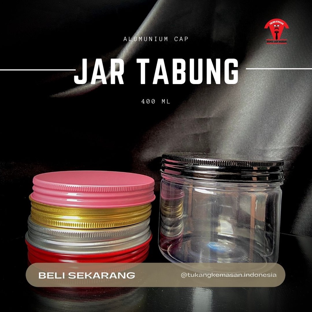 Jual Toples Tabung Ml Tutup Alumunium Toples Kue Kering Bumbu