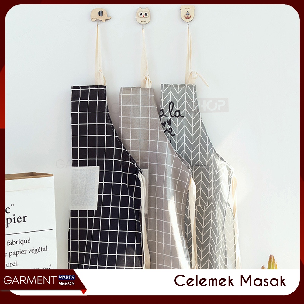 Jual Celemek Masak Kain Dapur Apron Pelindung Baju Tangan Karakter Kain