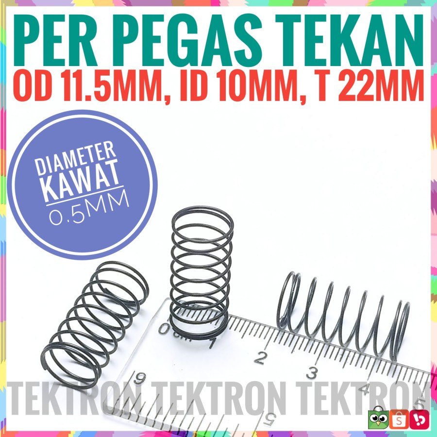 Jual Per Pegas Tekan Spring Od Mm Id Mm T Mm D Kawat Mm