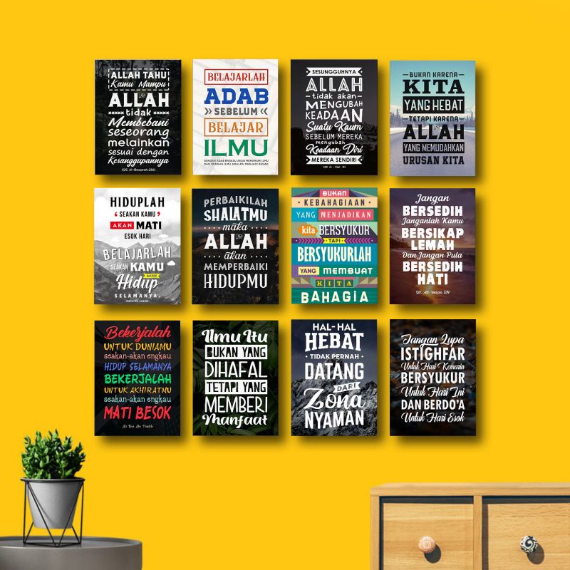 Jual Pajangan Dinding Quotes Islami Poster Art Wall Decor Hiasan Kamar