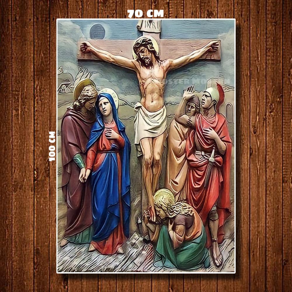 Jual Hiasan Dinding Lukisan Poster Yesus Tersalip Xtra Jumbo Code