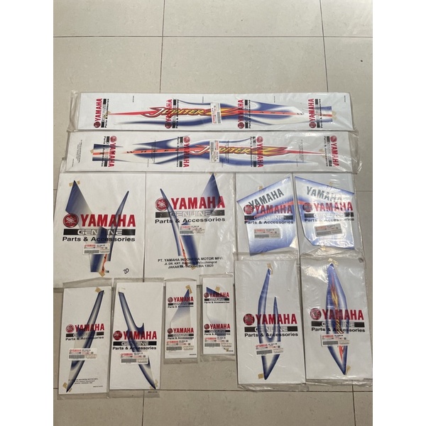 Jual Striping Sticker Set Biru Putih 2004 2005 Original Yamaha Jupiter