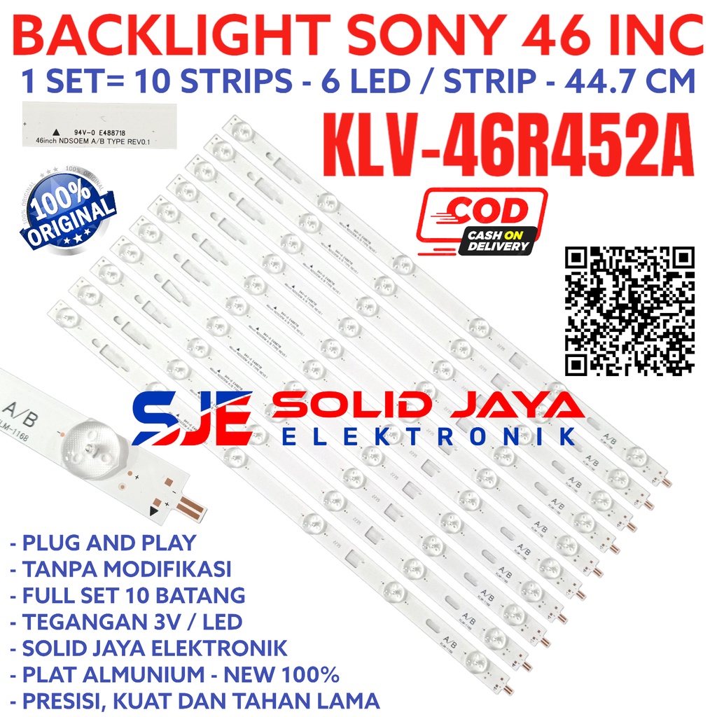 Jual Backlight Tv Led Sony Inc Klv R A R Klv R