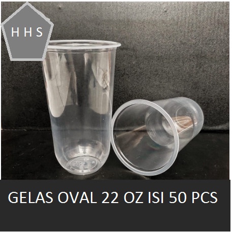 Jual Cup Gelas Plastik Oval 22 Oz Gelas U Boba 22 Oz Isi 50 Pcs