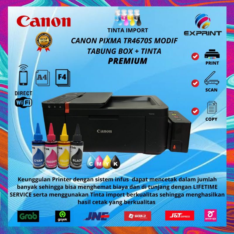 Jual Printer Canon Pixma Tr S Infus Tabung Box Hitam Print Scan