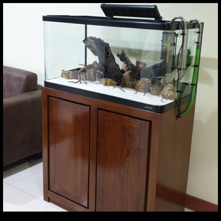 Jual Meja Tempat Aquarium Minimalis Kayu Jati Mebel Jepara Shopee