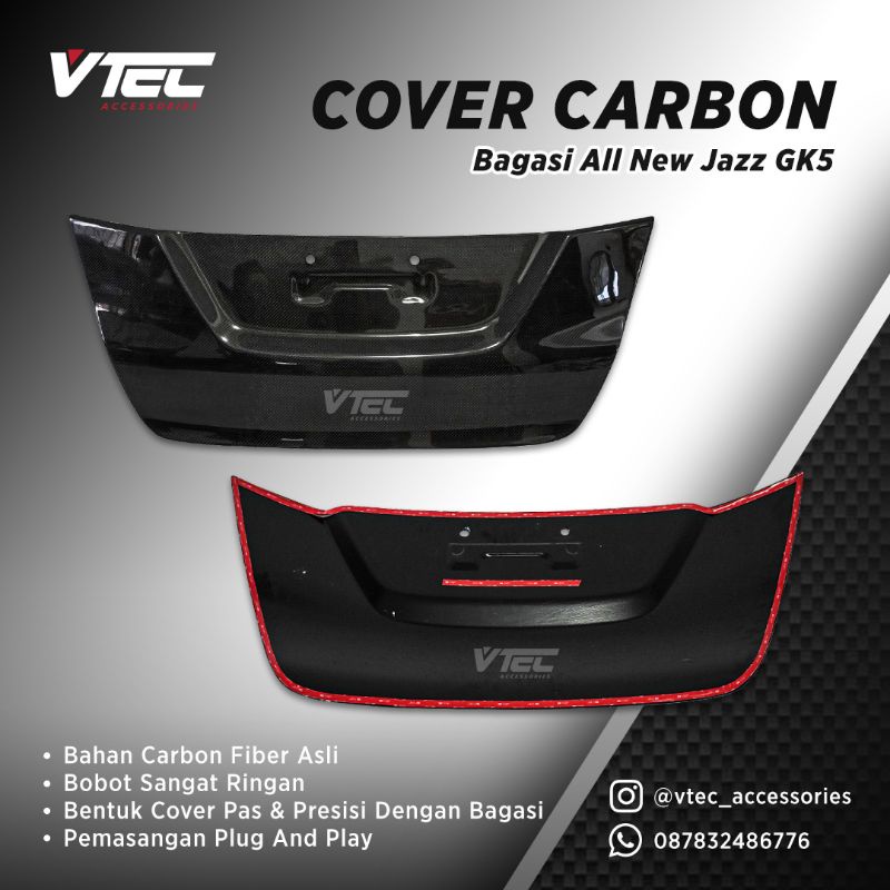 Jual Cover Bagasi Carbon All New Jazz Gk Sistem Tempel Shopee Indonesia