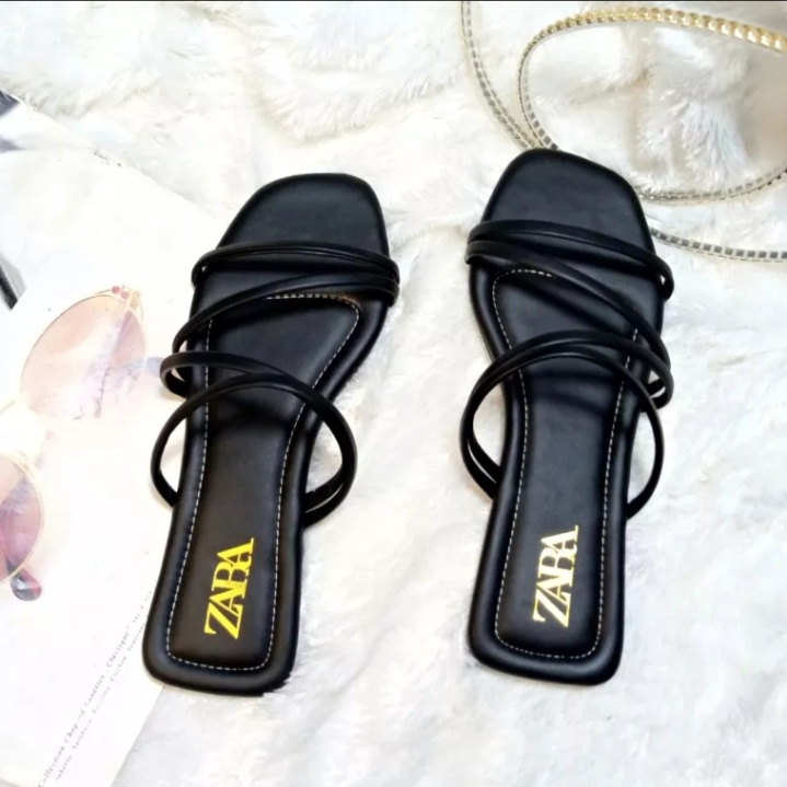 Jual Sandal Flat Wanita Korean Style Sandal Tali Silang Trend