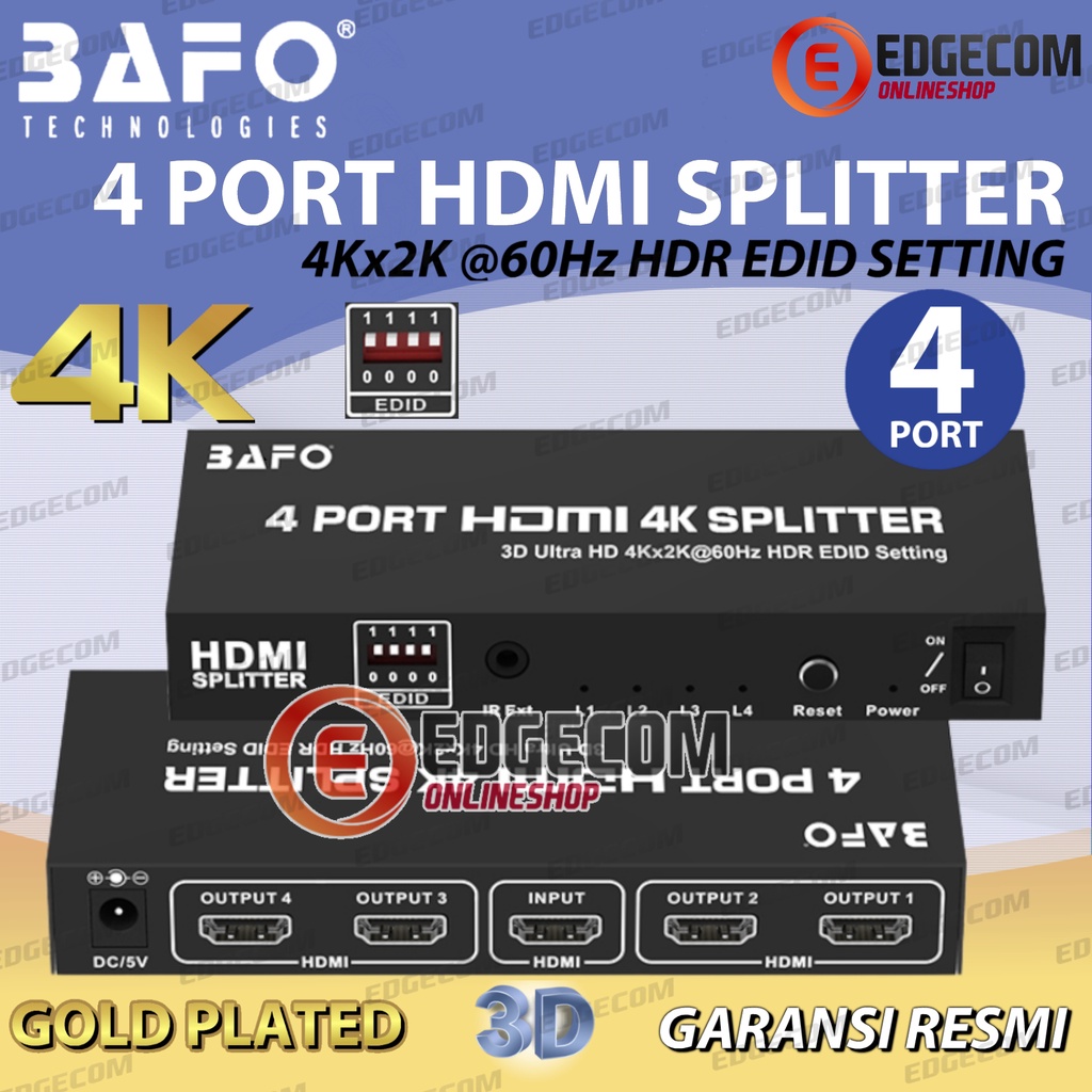 Jual Bafo Hdmi Splitter Port Support K Original Shopee Indonesia