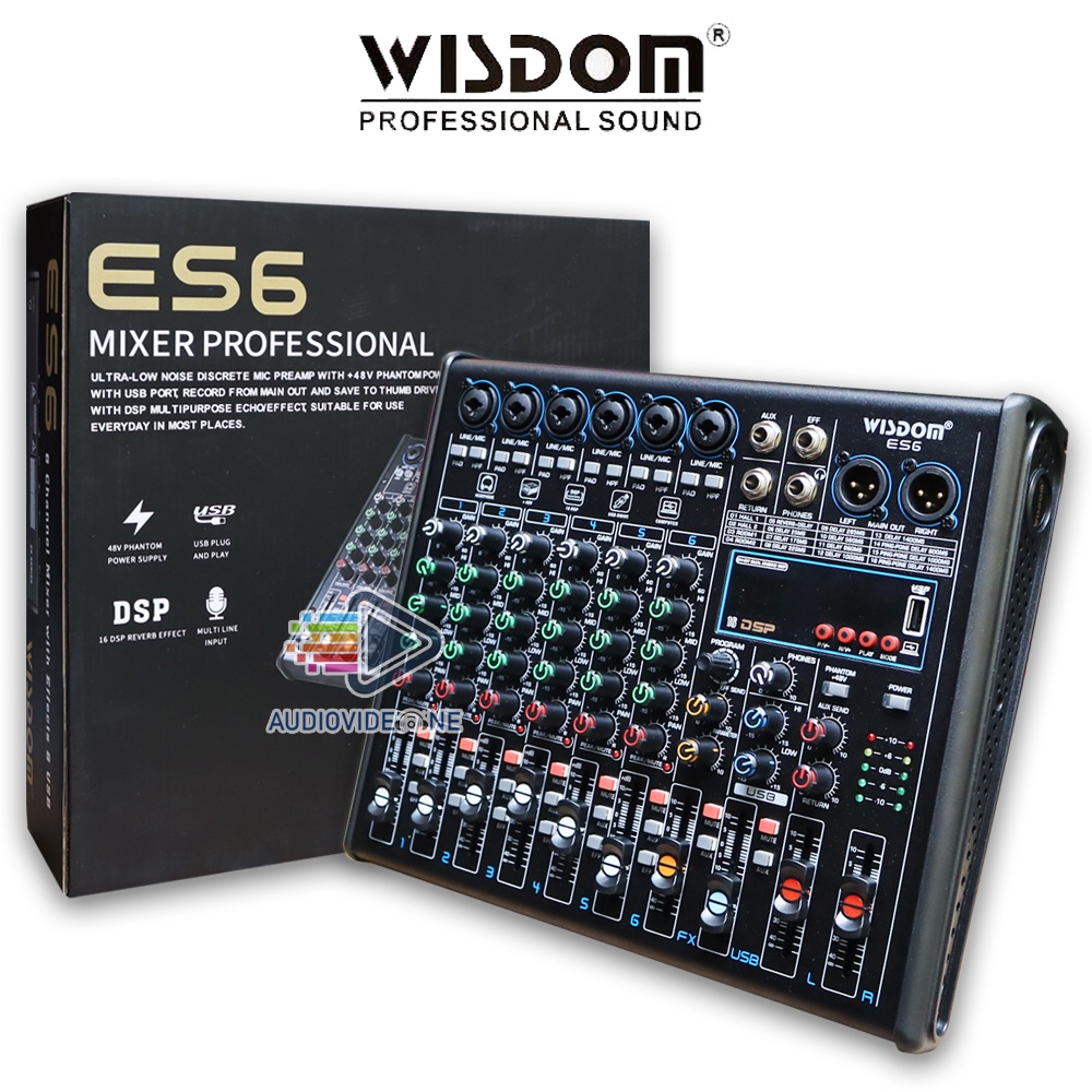 Jual Mixer Wisdom ES6 Original Mikser Audio 6 Chanel Suport Bluetooth