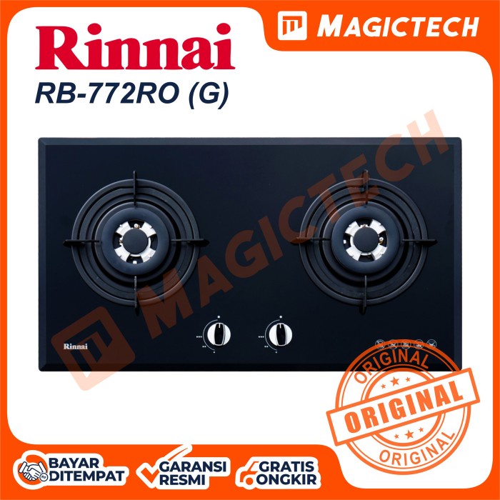 Jual KOMPOR TANAM RINNAI 2 TUNGKU RB 772RO G HITAM KACA Shopee