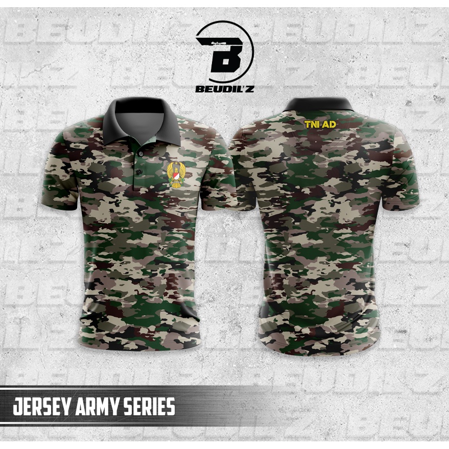 Jual Army Series Kerah Jersey Army Kaos Pakaian Kaos Full Printing