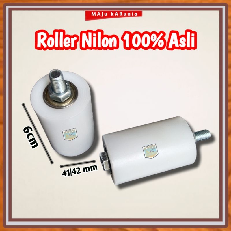 Jual Roda Nilon Roller Besar Ukuran 41 42mm Bearing Pintu Pagar Besi