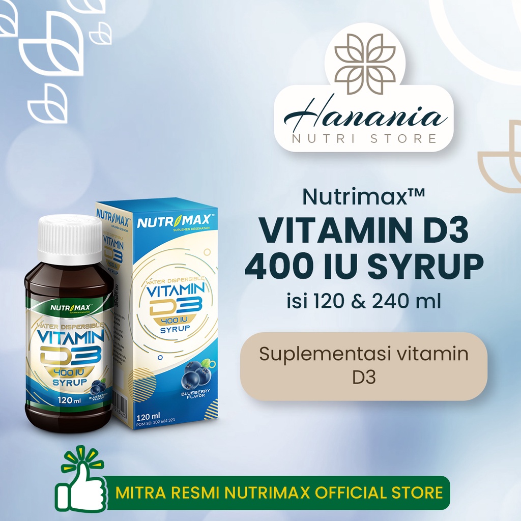 Jual NUTRIMAX VITAMIN D3 400 IU SYRUP 120 Ml Shopee Indonesia