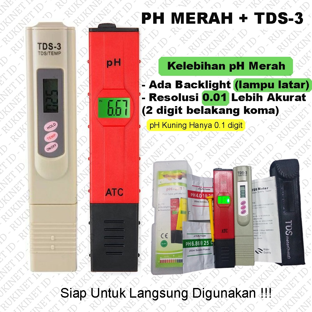 Jual PAKET PH Meter TDS 3 Alat Ukur Cek Tes Uji Kualitas Air