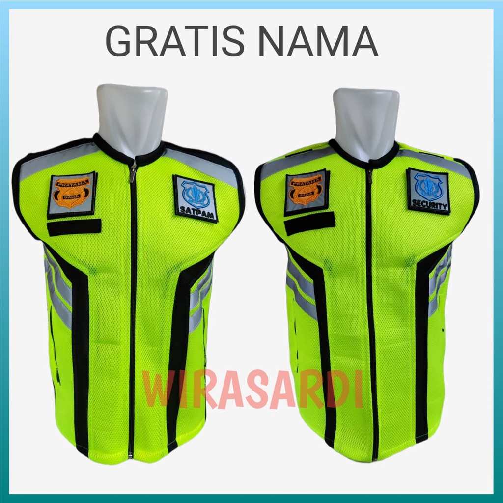 Jual Rompi Security Rompi Satpam Bahan Double Mesh Model Garis Line