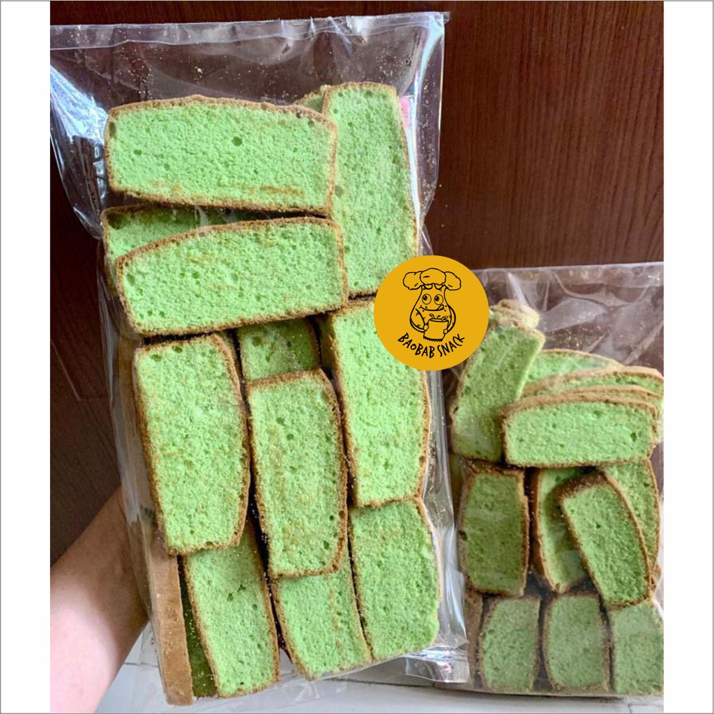 Jual Bolu Panggang Pandan 200gr BAOBAB SNACK Roti Kering Jadul