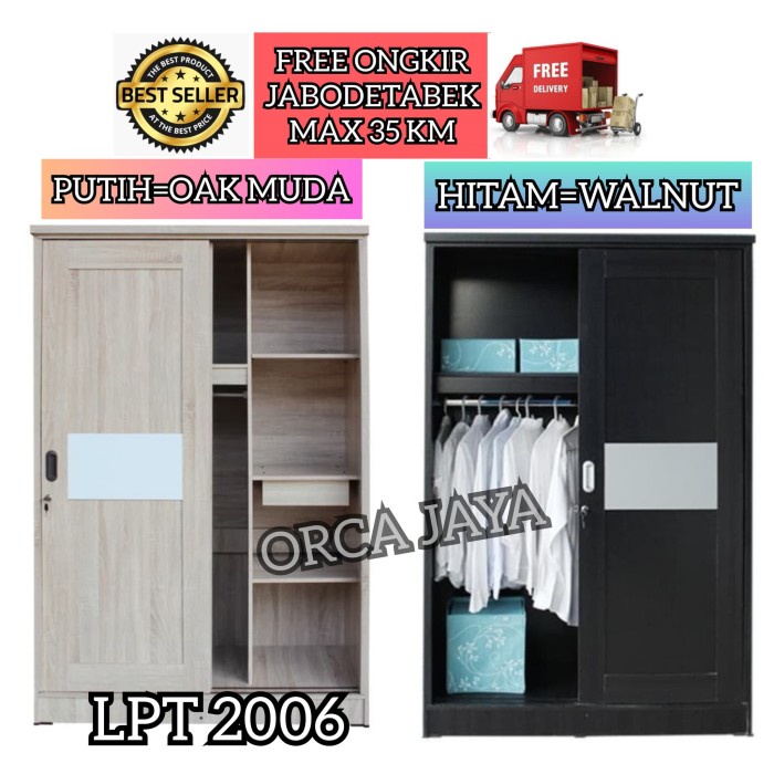 Jual Lemari Pakaian Pintu Sliding Cermin Panjang Original Shopee