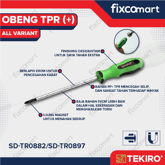 Jual TEKIRO Obeng TPR PH2 X 200 Mm Shopee Indonesia