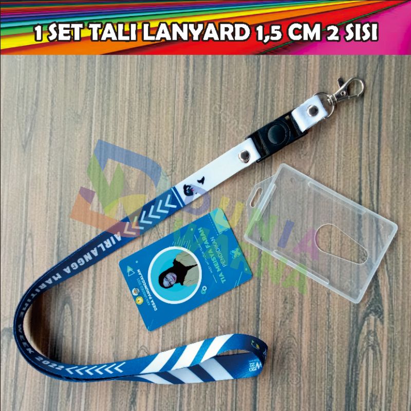 Jual Murah Satu Set Tali Lanyard Custome 1 5 Cm 2 Sisi Id Card Dan