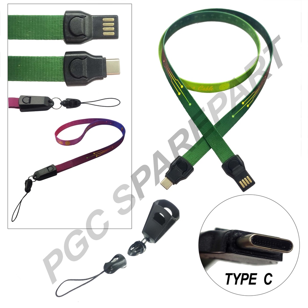 Jual Lanyard Kabel Data Charger Meteran Gantungan Tali Leher Untuk Id