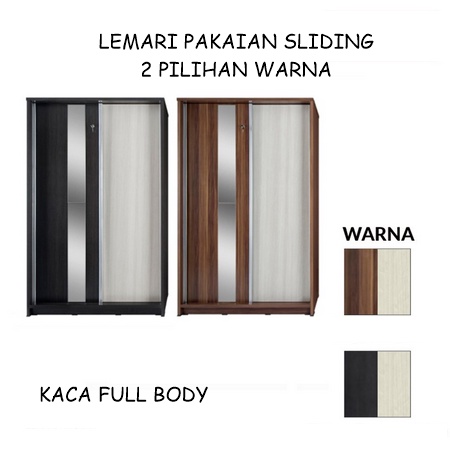 Jual Lemari Pakaian Pintu Sliding Kaca Full Lemari Baju Pintu Geser