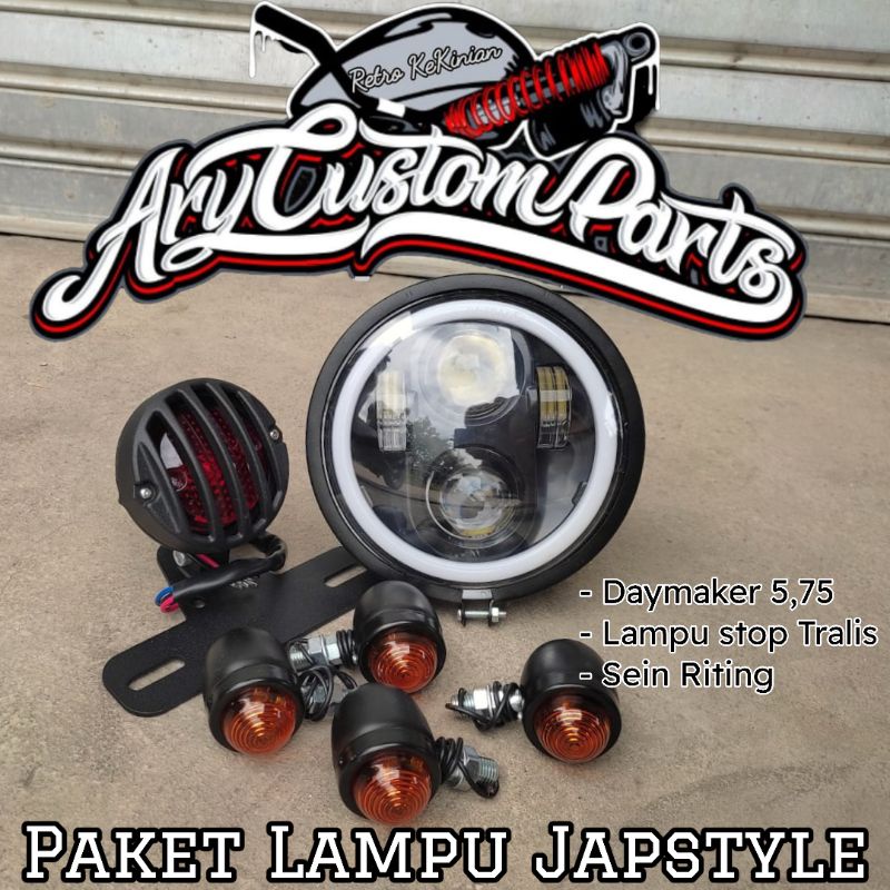 Jual Paket Lampu Japstyle Grill Headlamp Stoplamp Sein Sen Custom Lampu