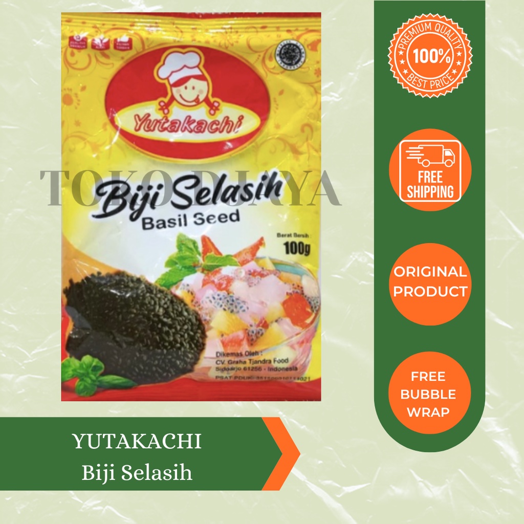 Jual Yutakachi Biji Selasih REPACK 100g Telasih Basil Seed 100 Gr