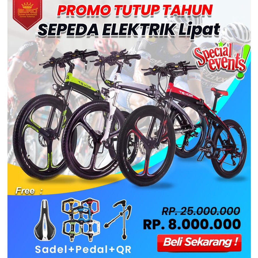 Jual Sepeda Listrik Lipat Ebike MTB RICH BIT TOP 880 7 Speed Max 45km