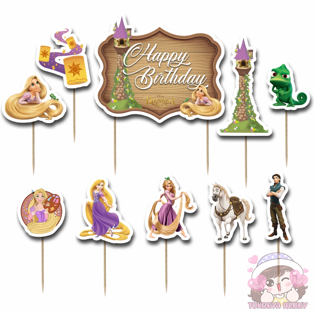 Jual Topper Cake Hiasan Kue Ulang Tahun Motif PRINCESS RAPUNZEL TANGLED