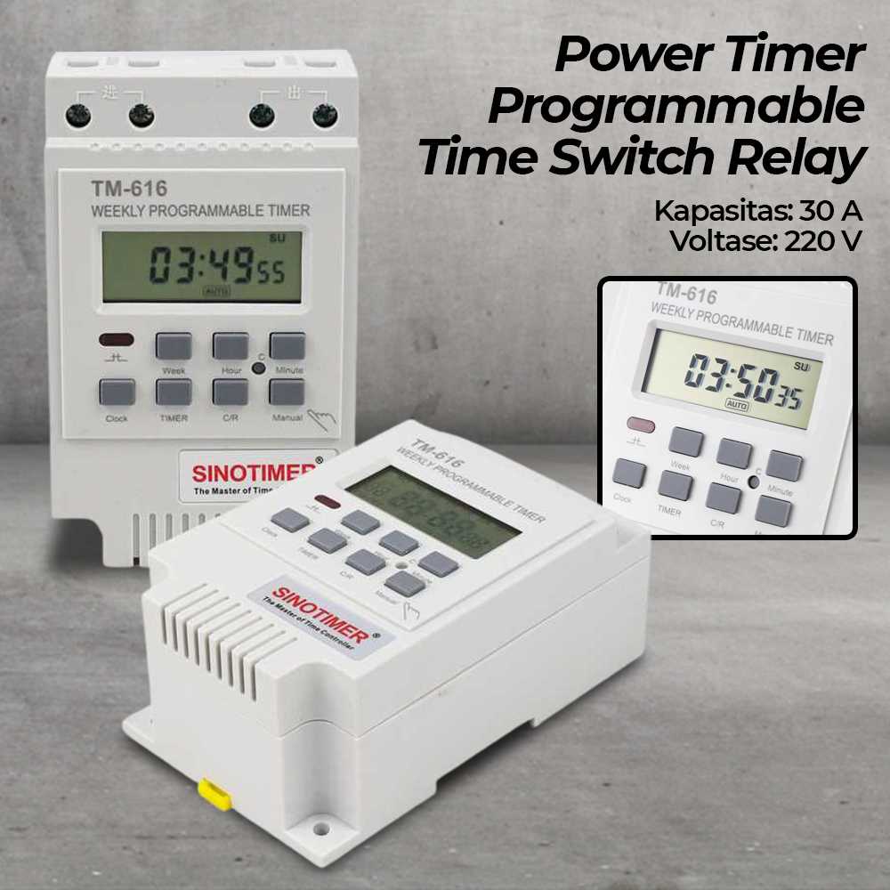 Jual SINOTIMER Programmable Digital Timer Switch Relay 32 Program 220V