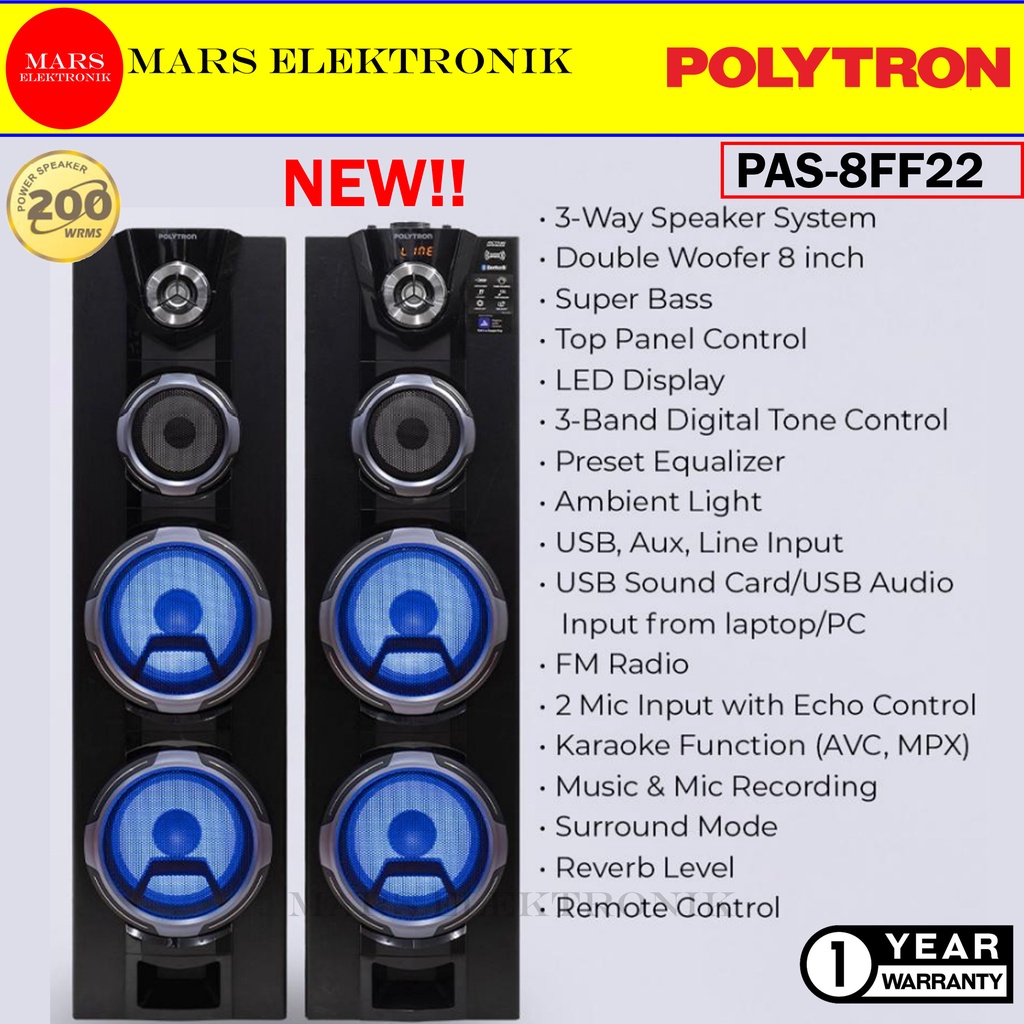 Jual Speaker Active Polytron Pas F Pas Ff Top Panel Control