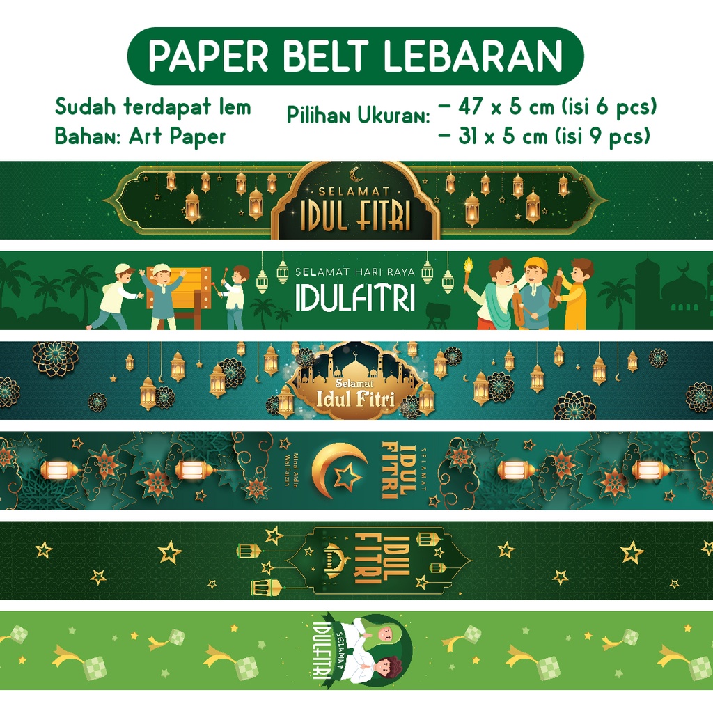 Jual PAPER BELT LEBARAN IDUL FITRI BENTO BELT PARSEL PITA HIASAN