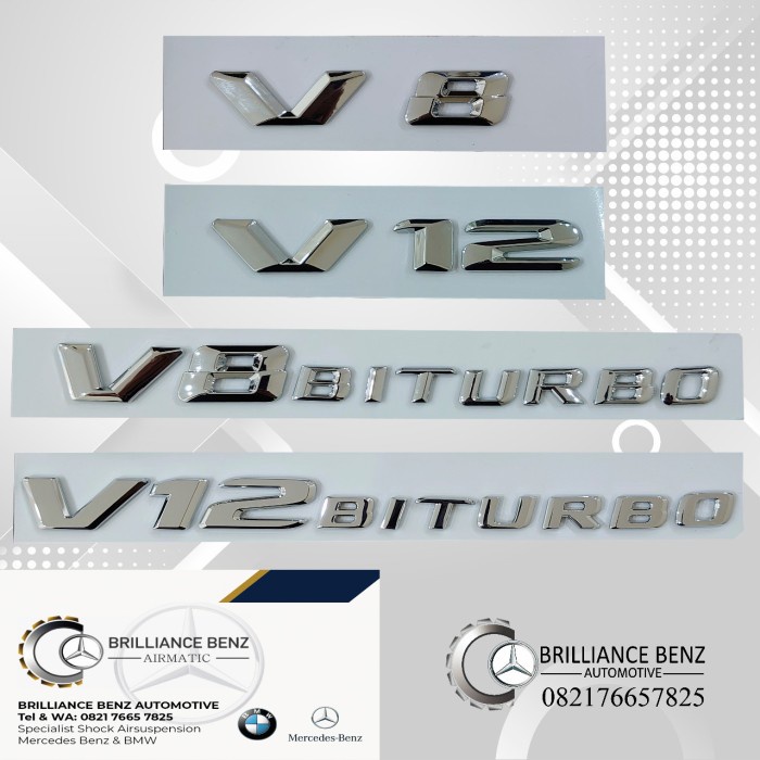 Jual Emblem V Biturbo V Biturbo Chrome Grade A Emblem Tulisan V