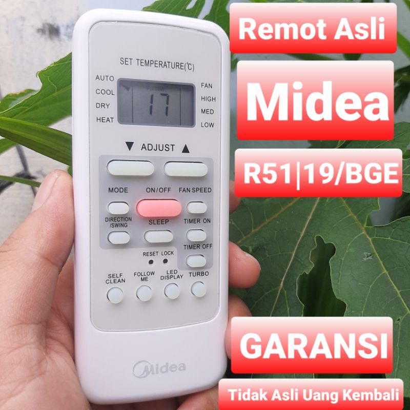 Jual Remot Remote Midea Original 1 2 PK 1PK R51 19 BGE Asli Bergaransi