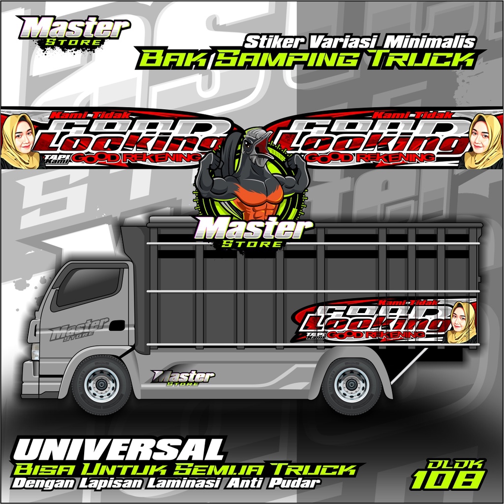 Jual Stiker Decal GOOD REKENING Variasi Minimalis Bak Samping All Truck