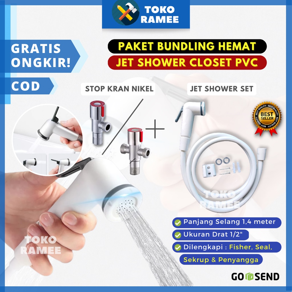 Jual Jet Shower Closet Pvc Stop Kran Shower Cabang T Output