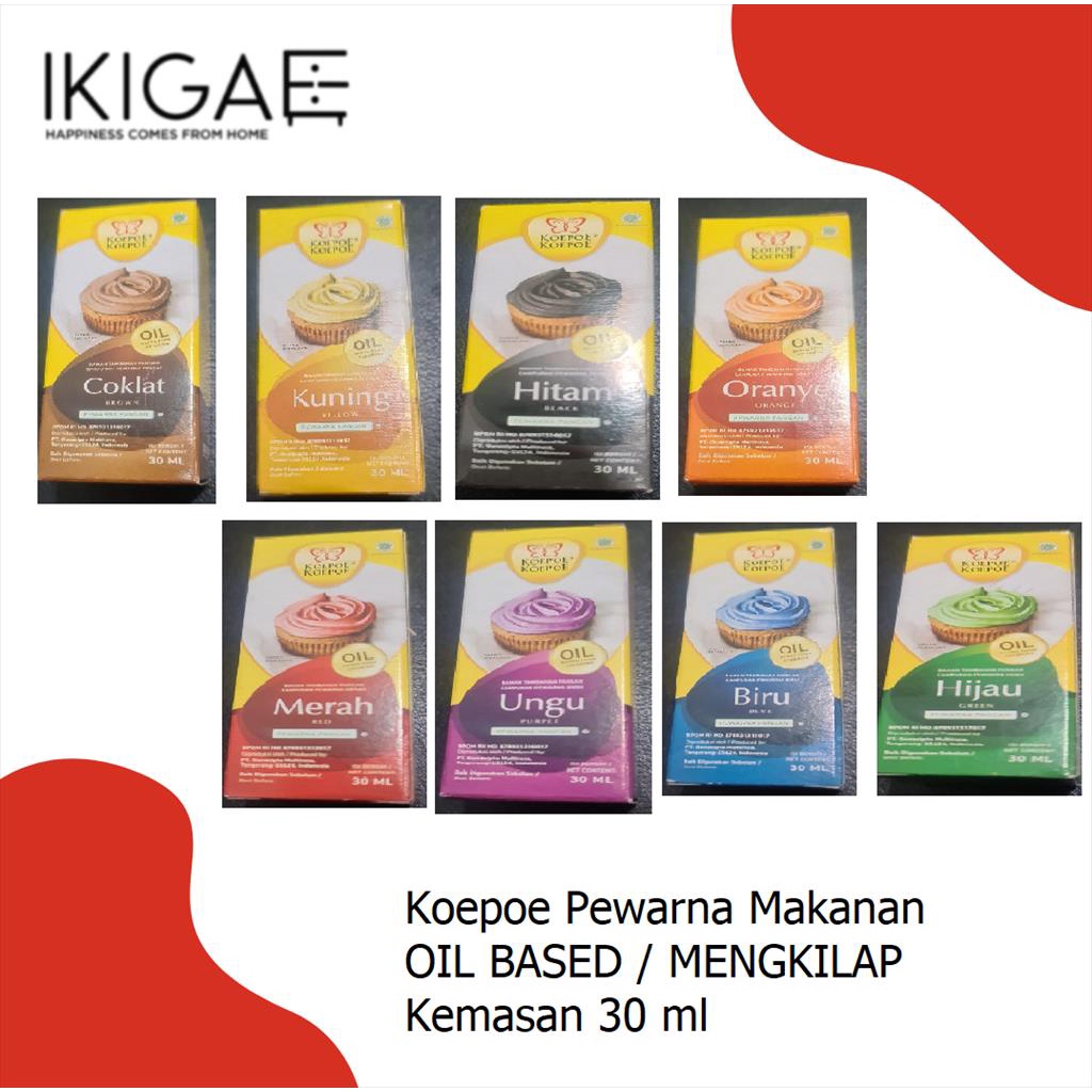 Jual Koepoe Koepoe Pewarna Makanan Oil Based Aneka Warna Mengkilap